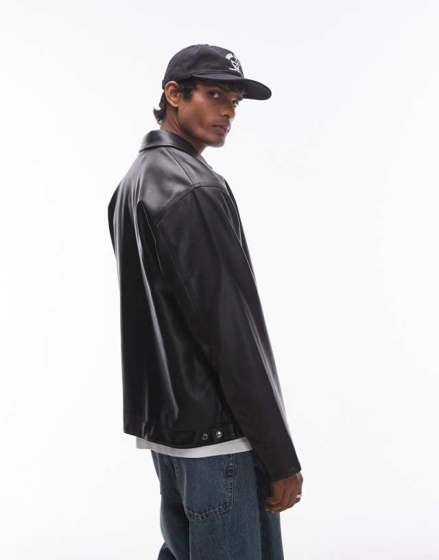 Carhartt WIP detroit jacket faux leather | ASOS