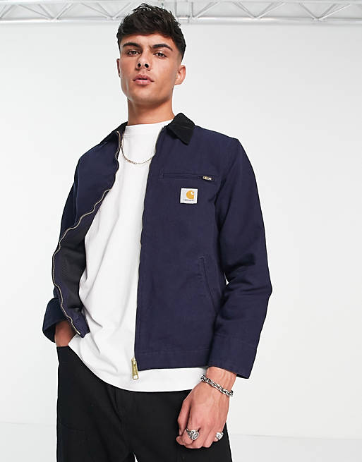 Carhartt WIP detroit jacket in washed navy | ASOS