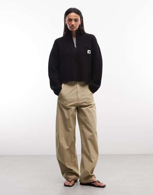 Carhartt WIP - Detroit - Maglione con zip corta nero, 3 di 4