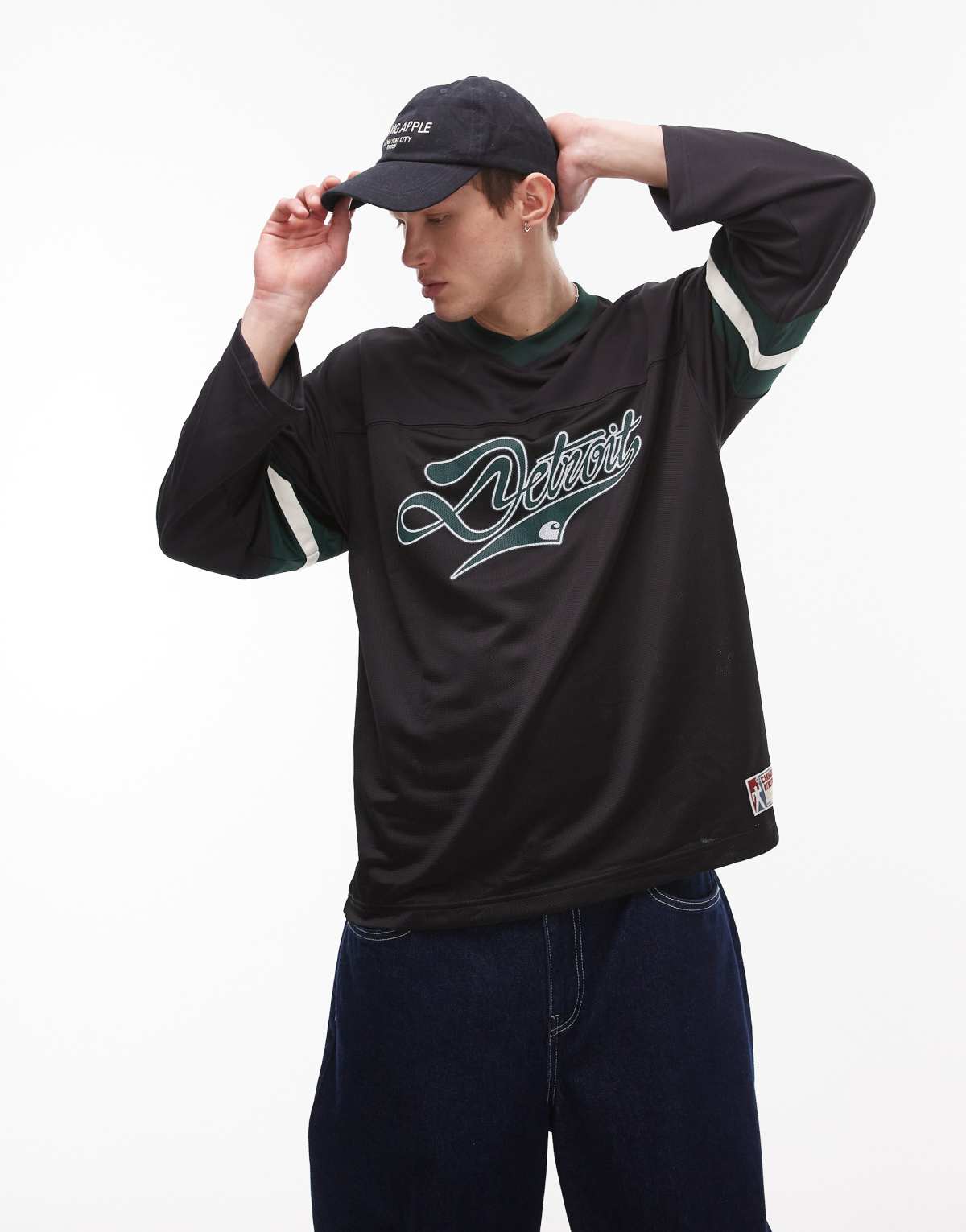 Carhartt WIP detroit mesh long sleeve t-shirt in black