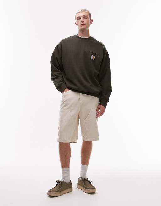 Carhartt WIP – Detroit – Oversize-Sweatshirt in Khakigrün mit Futter mit Waffelstruktur, 2 von 5