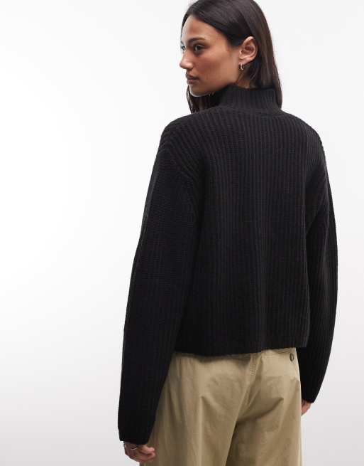 Carhartt WIP – Detroit – Pullover in Schwarz mit kurzem Reißverschluss, 4 von 4