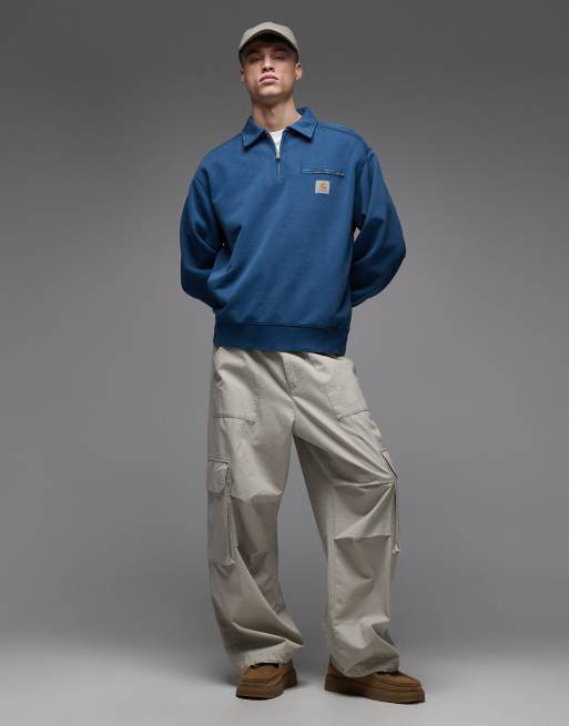 Carhartt WIP - Detroit - Sweat à col zippé - Bleu foncé, 2 de 5