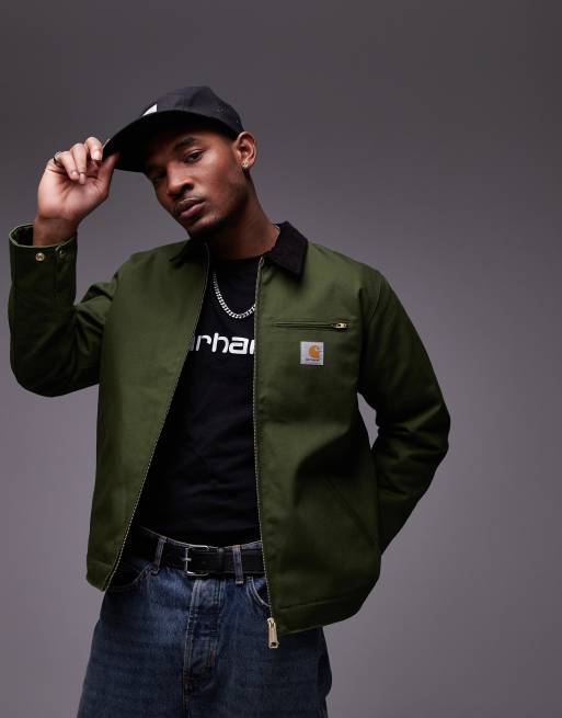 Carhartt WIP – Detroit – Zapinana na zamek zielona kurtka