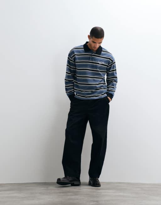 Carhartt WIP - Devitt - Camisa a rayas multicolores de estilo rugby de manga larga, 3 de 5