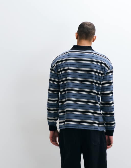 Carhartt WIP - Devitt - Camisa a rayas multicolores de estilo rugby de manga larga, 4 de 5