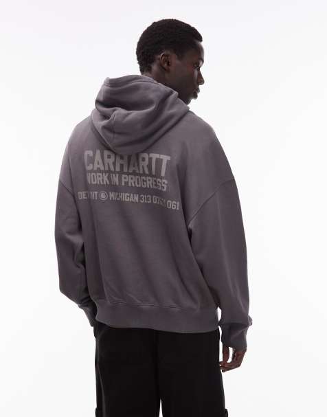 Carhartt WIP - Distance - Rechte hoodie zonder sluiting in donkergrijs - view 1