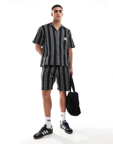 Carhartt WIP co-ord dodson stripe short in black