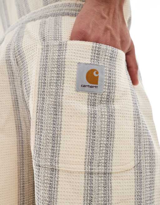Carhartt WIP - Dodson - Ecrufarvede shorts med striber - Del af sæt, 5 af 5