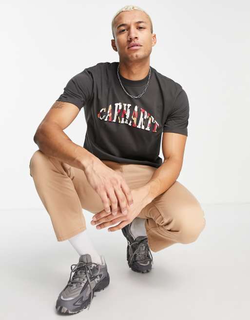Carhartt WIP dome script t-shirt in brown