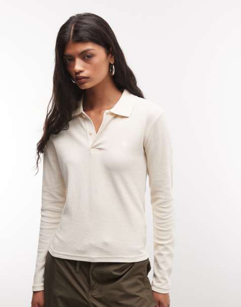 Carhartt WIP Dora long sleeve polo in natural - view 1