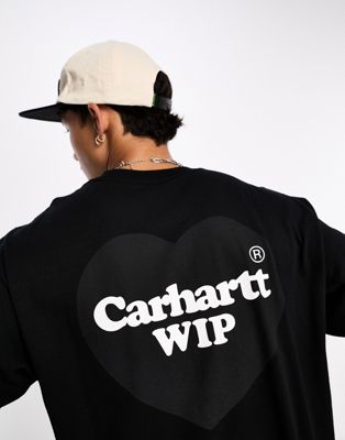 Carhartt WIP double heart backprint t-shirt in black - ASOS Price Checker