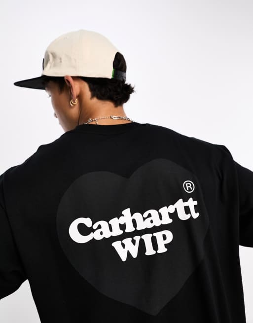 VolcanmtShops in black Sleeveless T-Shirt print Vila WIP double | Cava t - - back Lace Carhartt shirt heart