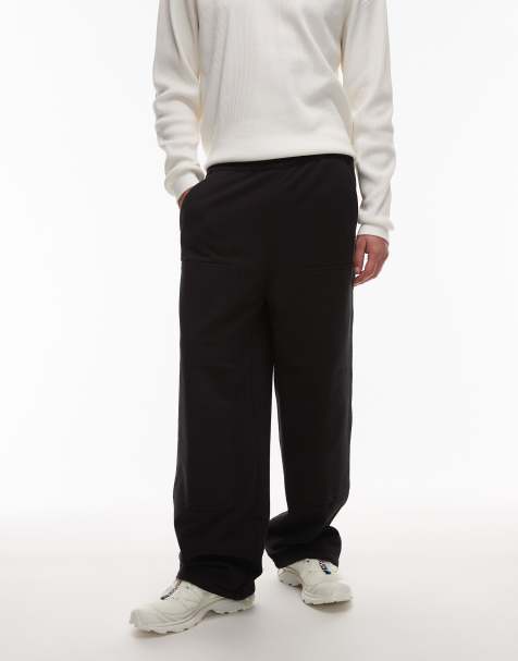 Carhartt WIP double knee baggy wide leg joggers in black