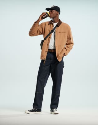Carhartt WIP double knee jeans in dark wash-Blue