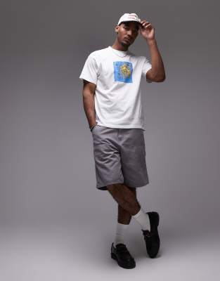 Бриджи Carhartt WIP с двойным наколенником стираного серого цвета