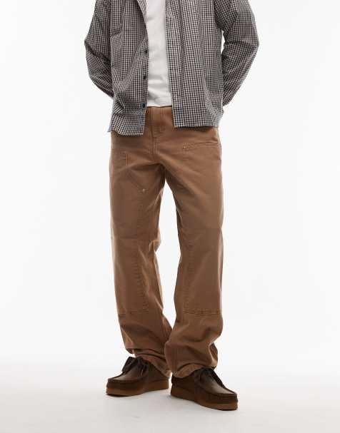 Carhartt WIP double knee loose fit pants in brown - view 1