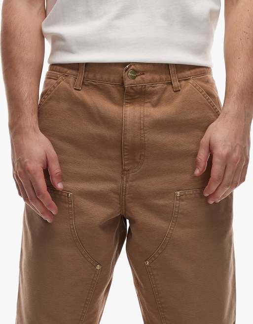 Carhartt WIP double knee loose fit pants in brown, 5 of 5