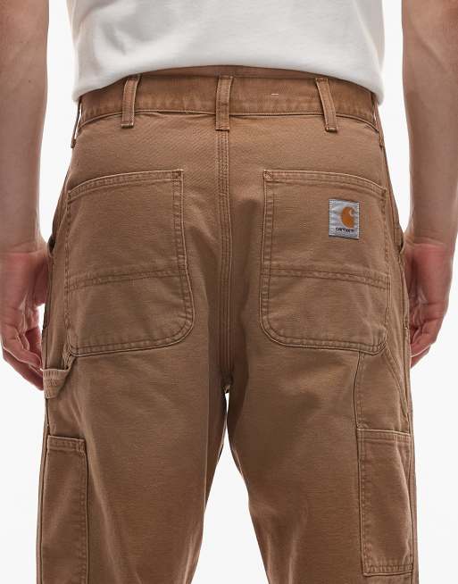 Carhartt WIP double knee loose fit trousers in brown, 4 of 5