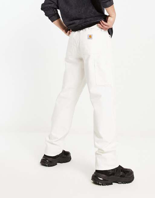 Carhartt WIP double knee pant in white | ASOS