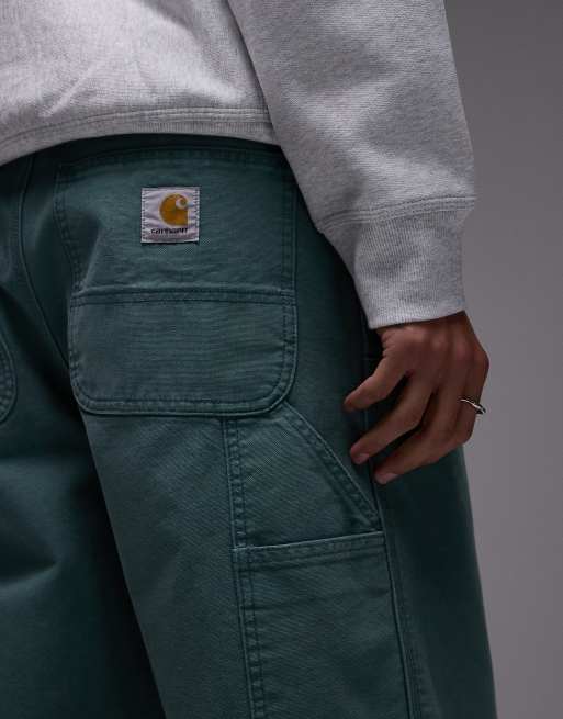 Carhartt WIP double knee pants in washed green | ASOS