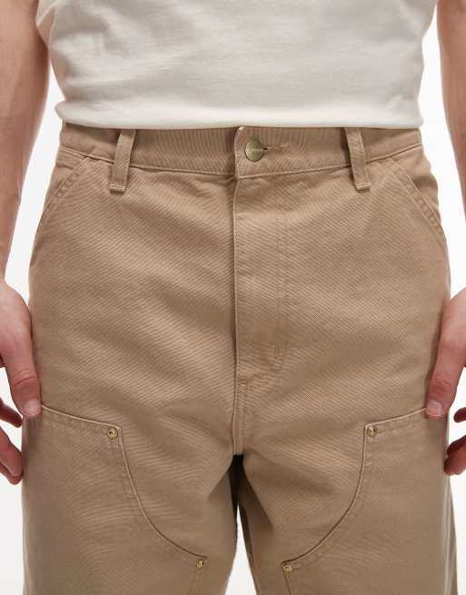 Carhartt WIP double knee relaxed straight fit jeans in washed beige, 5 of 5