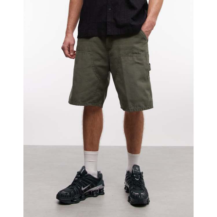 Carhartt WIP double knee shorts in khaki | ASOS