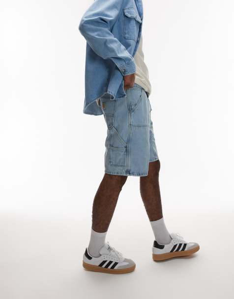 Carhartt WIP double knee shorts in light blue - view 1