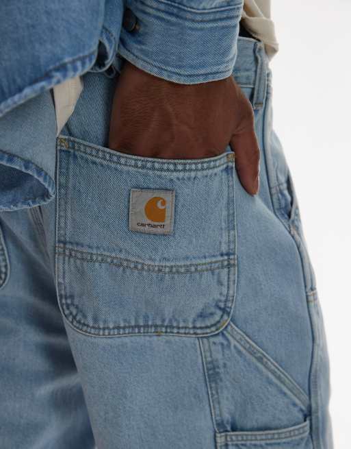 Carhartt WIP double knee shorts in light blue