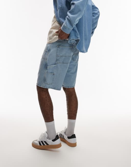 Carhartt WIP double knee shorts in light blue