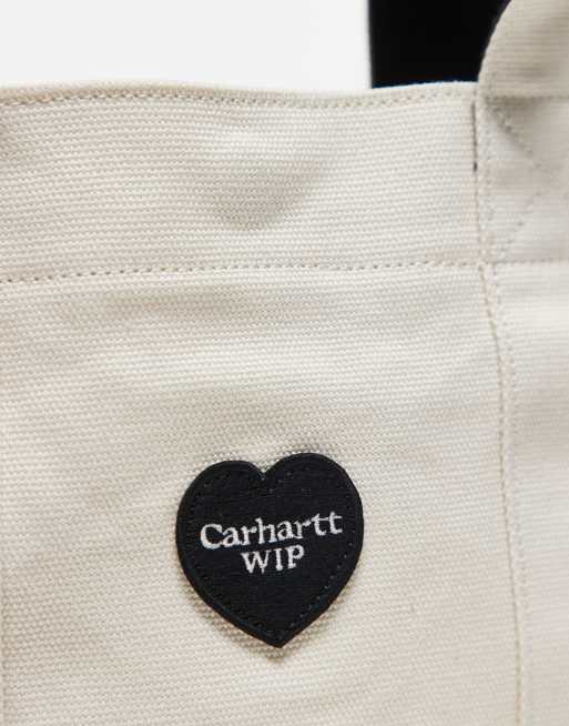 Carhartt WIP Drewe tote with heart logo in cream | ASOS