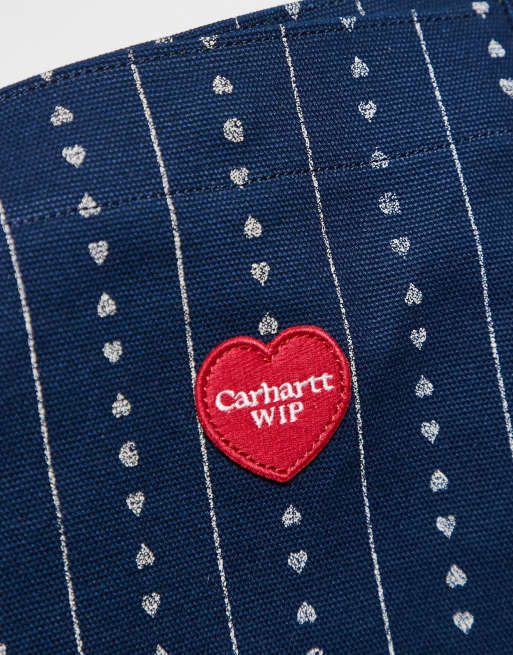 Carhartt WIP drewe tote with heart logo in navy , 2 of 3