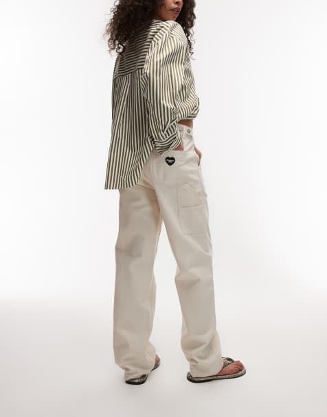 Carhartt WIP drewe trousers with heart logo in white - view 1