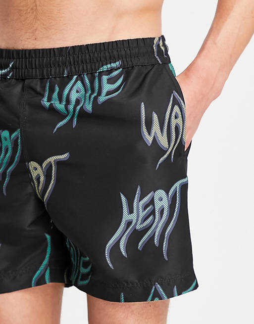 Carhartt WIP drift heatwave swim shorts in black