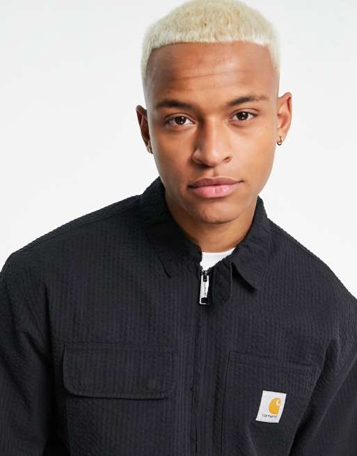 Carhartt WIP dryden seersucker jacket in black | ASOS