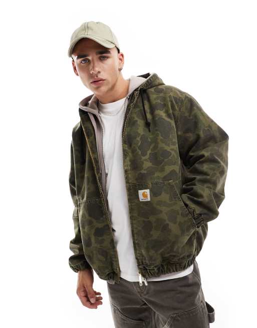 Carhartt WIP - Duck Active - Jack met camouflageprint in groen