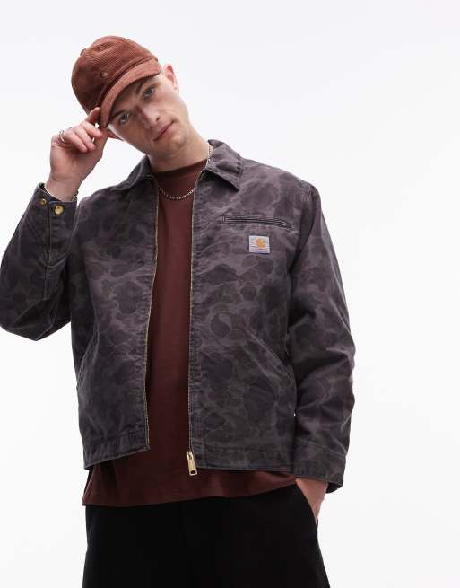 Carhartt WIP duck detroit jacket in camo brown | ASOS