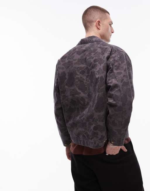 Carhartt WIP duck detroit jacket in camo brown | ASOS