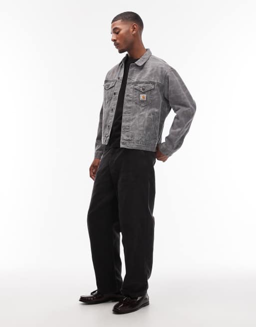 Carhartt WIP - Duck Helston - Giacca di jeans grigia mimetica, 2 di 5