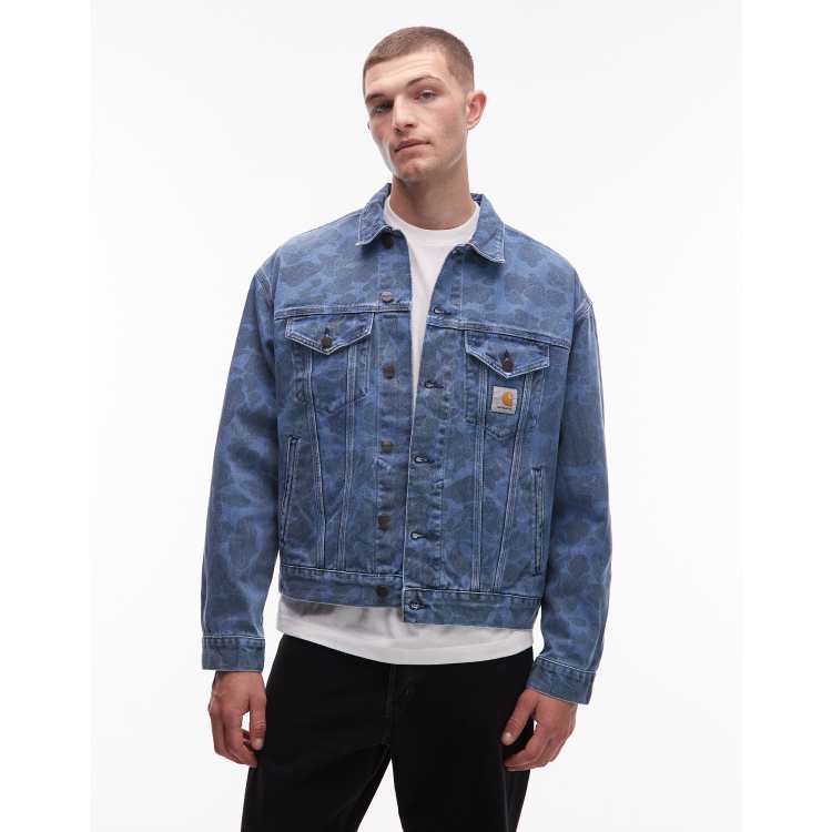Carhartt WIP – Duck Helston – Jeansjacke mit Military-Muster in