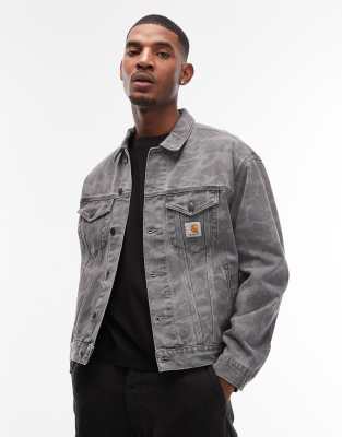 Carhartt WIP - Duck Helston - Veste en jean à motif camouflage - Gris
