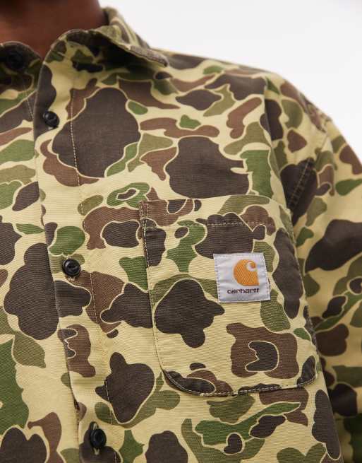 Carhartt WIP – Duck – Langärmliges Hemd in Grün mit Military-Muster, 5 von 5