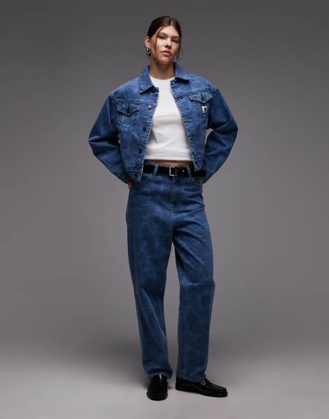 Carhartt WIP - Duck Orell - Blå denimjeans med camouflage-mønster - view 1