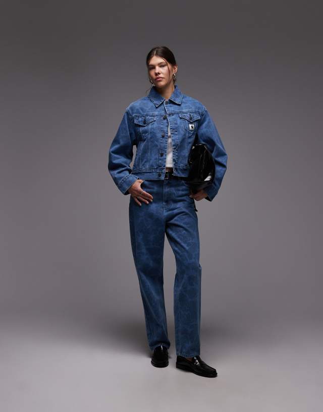 Carhartt WIP duck orell denim jacket in blue camo | ASOS