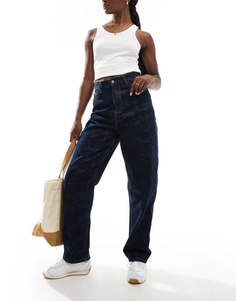 Carhartt WIP – Duck Orell – Jeans mit Military-Muster in Blau - view 1