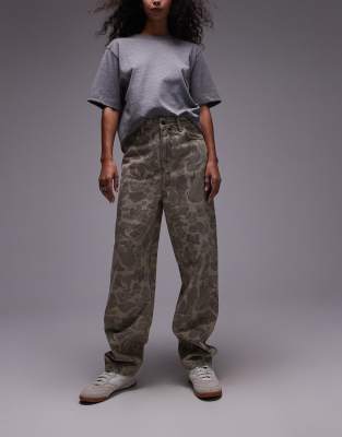 Carhartt WIP duck Orell tapered jeans in beige camo