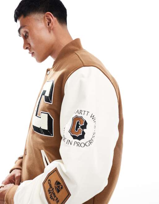 Carhartt WIP ducks bomber jacket in brown | ASOS