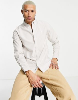 Carhartt WIP duffield stripe shirt in beige