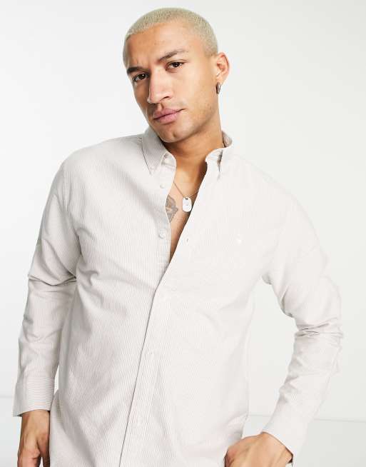 Carhartt WIP duffield stripe shirt in beige | ASOS