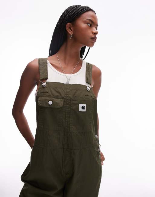 Carhartt WIP dungaree overalls in khaki | ASOS